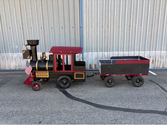 Kids ride on electric train