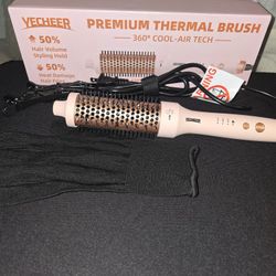 Thermal Brush for Blowout Look, 360 Airflow Heated Round Brush with  Negative Ions Release