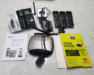Straight Talk Home Phone Landline Device, Base And 3 Handheld Phones