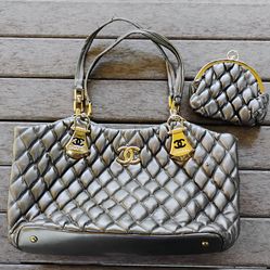 Chanel lambskin tote and coin purse
