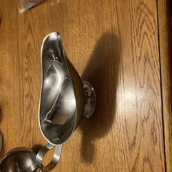  Silver Gravy  Boat With  Ladle 