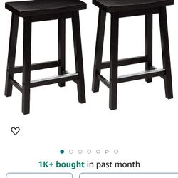Solid Wood Saddle-Seat Bar Stools 


