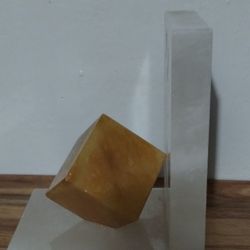 HAND CARVED DUCCESCHI ALABASTER BOOKEND 