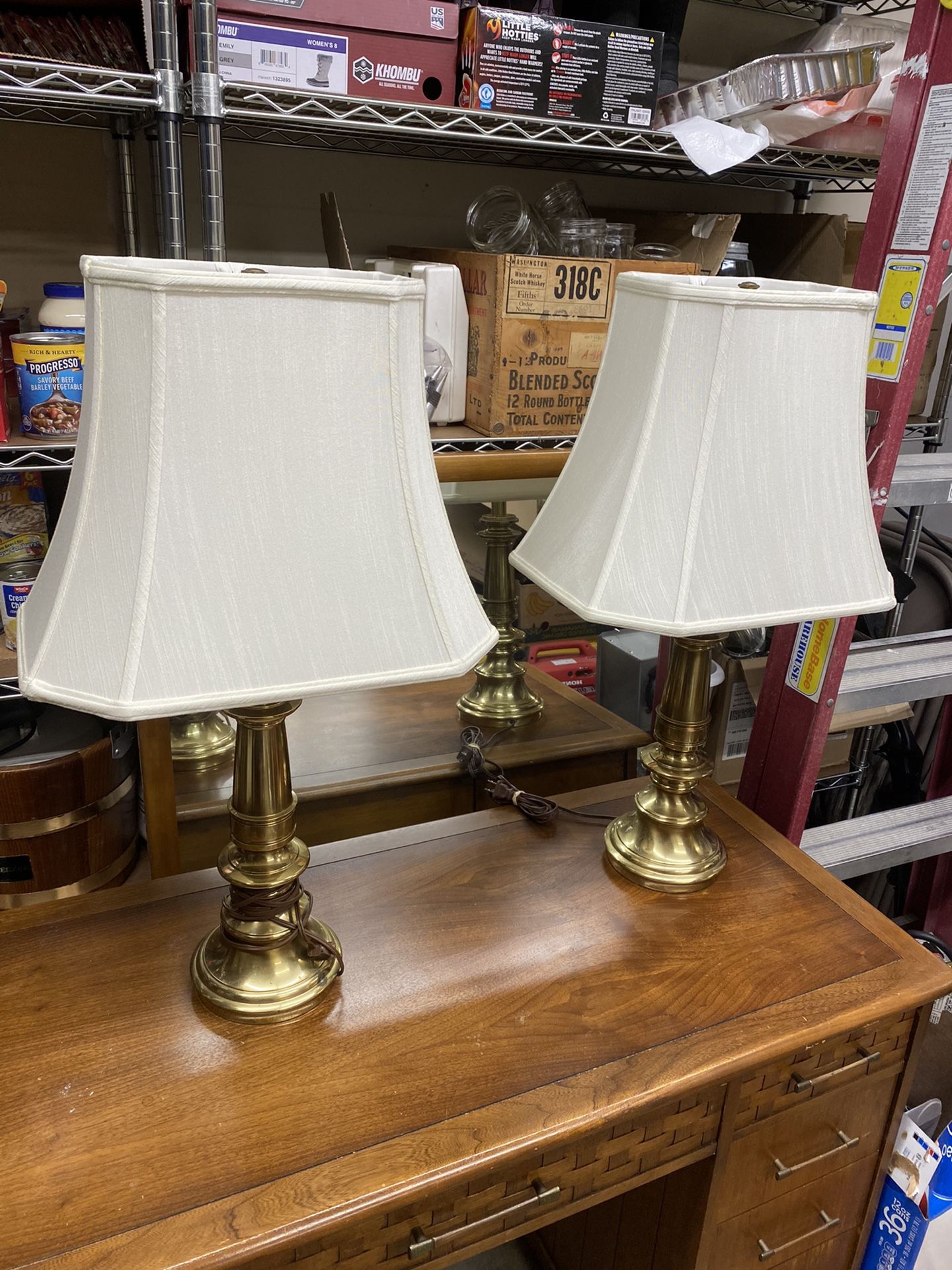Mid Century Stiffel Lamps (2) With Shades