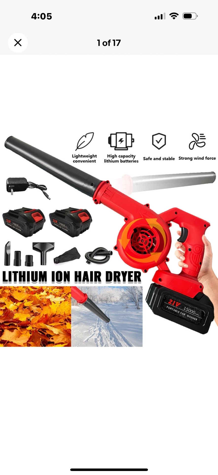 Cordless Leaf Blower Vacuum