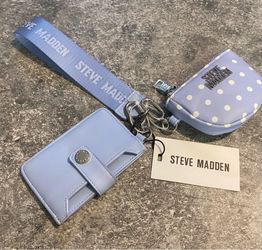 Steve Madden Card Holder Keychain Coin Pouch Wallet Wristlet NWT