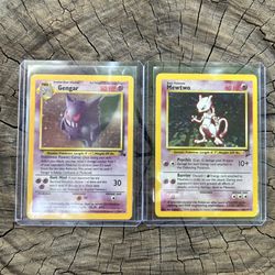 Pokemon Base Set Fossil Mewtwo Gengar 
