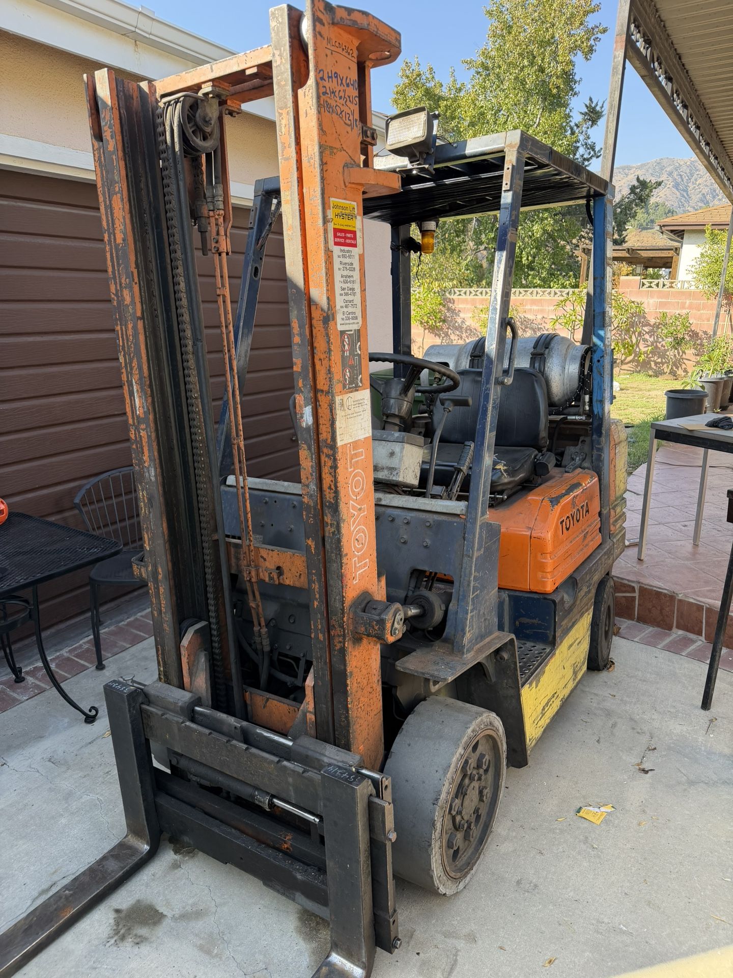 Toyota forklift double break side shift tilt lights