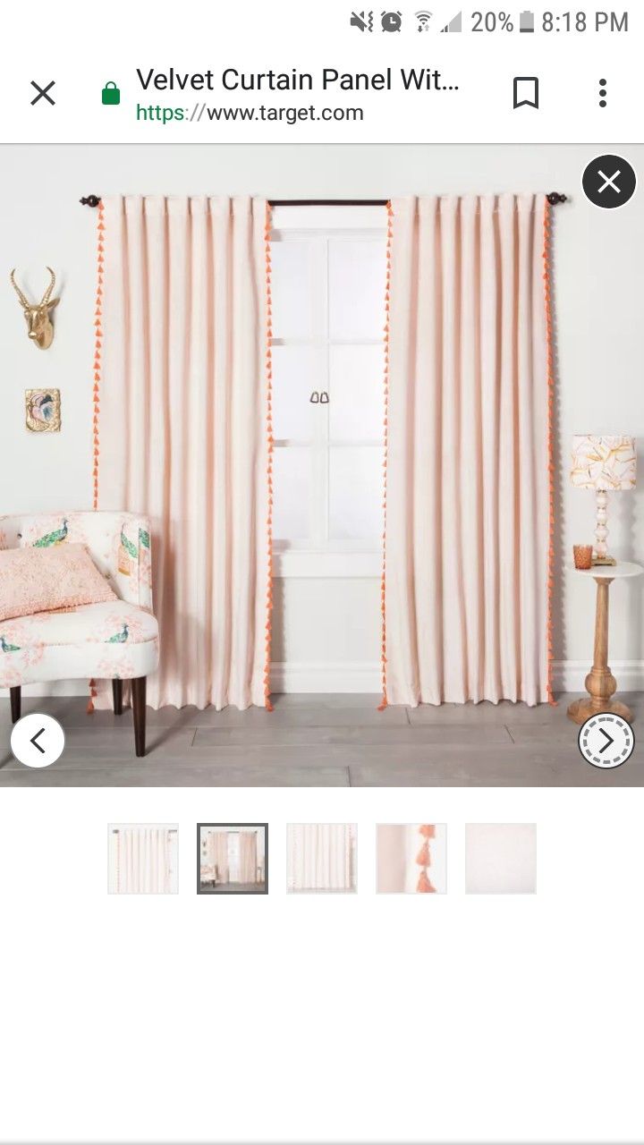 Curtains | Cute Velvet Pink Curtains from Opalhouse | Pair