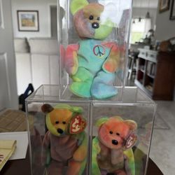 Ty RARE/VINTAGE/1st EDITION/RETIRED (2)-“GARCIA”. #4051-1995! PLUS (1) RARE RETIRED”PEACE” 1996.  With ERRORS ! ALL MINT!!!😎 OFFERS?