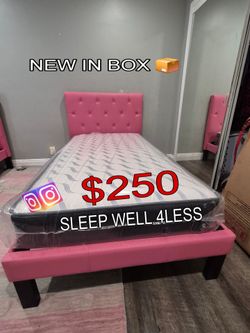 NEW TWIN BED FRAME AND MATTRESS