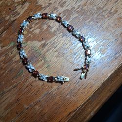Vintage Starling silver Gold tone x o bracelet