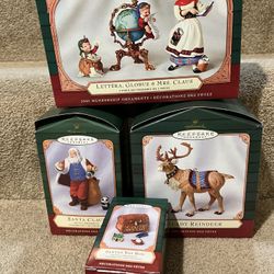 Hallmark Keepsake Ready Reindeer, Santa , Toy Chest , Mrs.Claus & elves