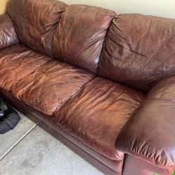 Brown Leather Couch