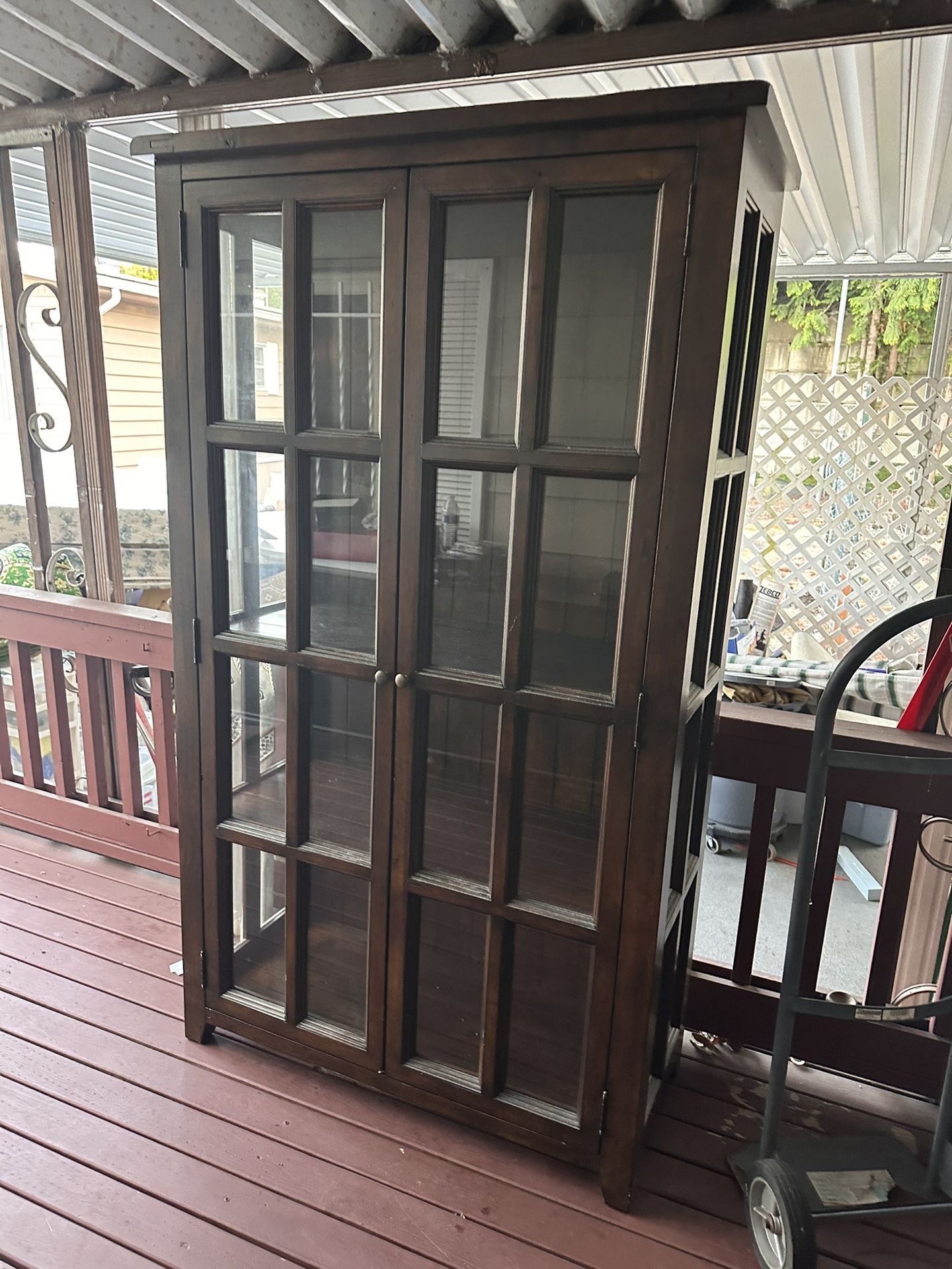 Like New- Dark Solid Wood Display/bookcase