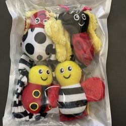 4 Pcs Cute Soft Baby Socks Wrist Rattles and Foot Baby Finders