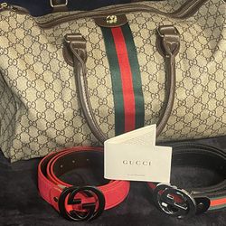 Gucci Duffle bag w/Gucci Matching  Belt 