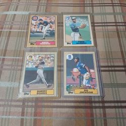 4 1987 Topps Baseball Cards 