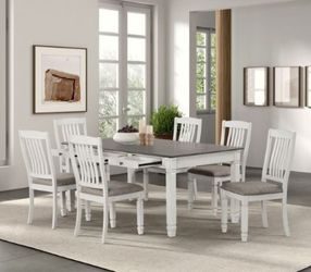 Rustic Farmhouse Dining Set 7 Piece Brand New