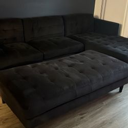 Dark Blue L Sofa