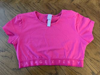 Savage X Fenty Hot Pink Crop Top - Medium -  Wrinkled from Storage but otherwise Like New