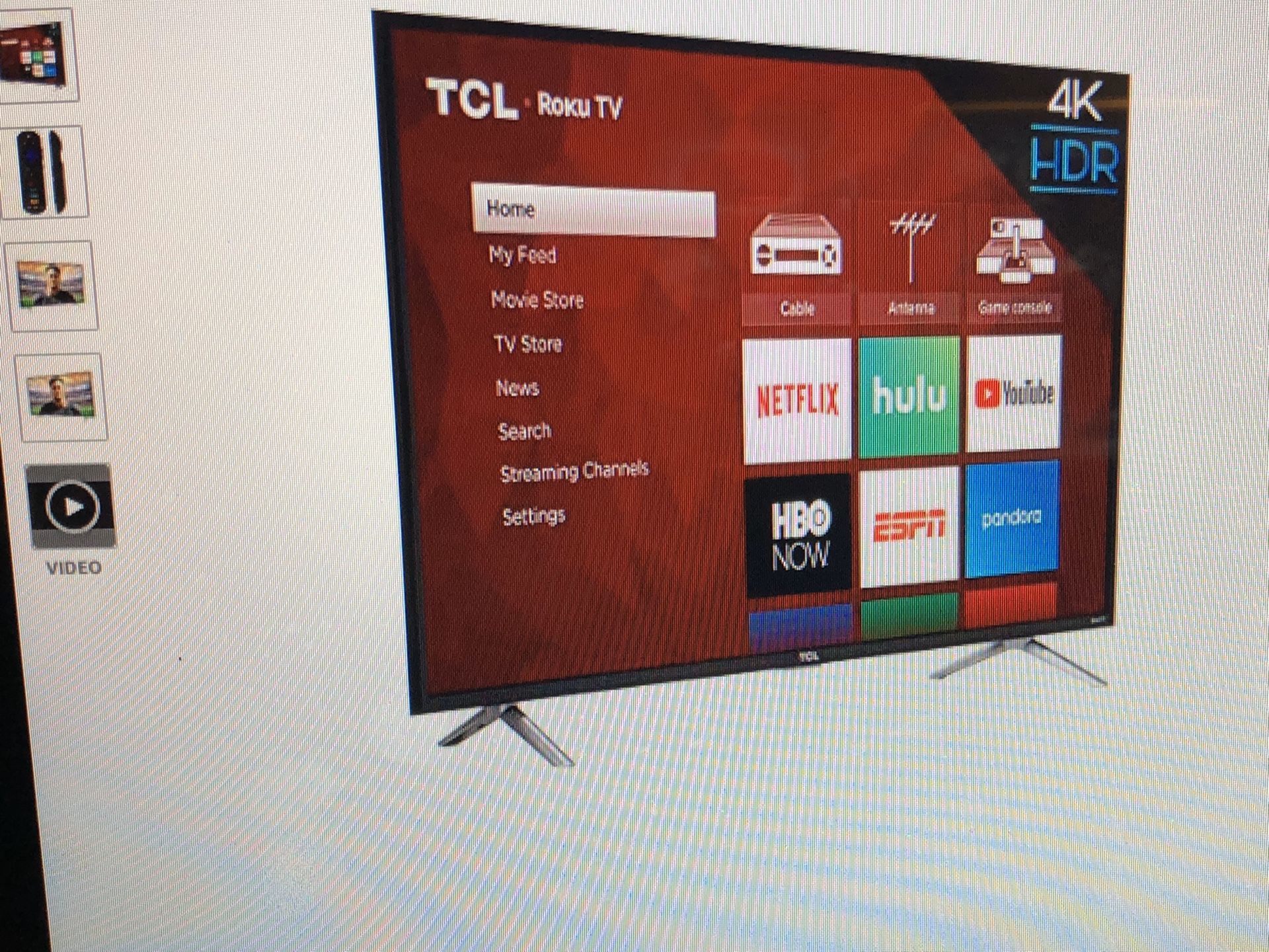 TCL Roku tv 4K hdr (tcl-49s405) 49 inch