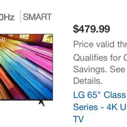 Brand New LG 65” USG Smart TV