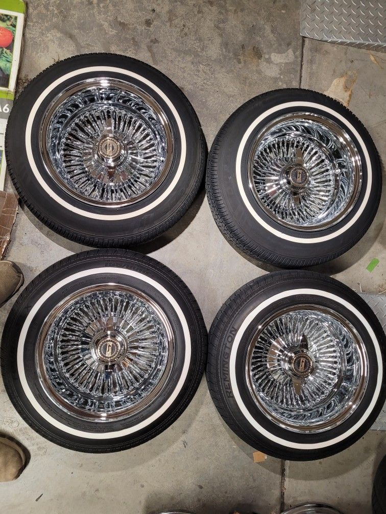 Impala Spoke Rims 13 Inch Impala Wheels Whitewall Tires 2 Wing ...