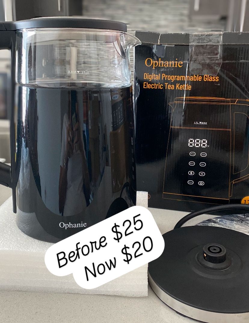 Ophanie 1500W Fast Boiling Electric Kettle, Teapot with Keep Warm Function, 1.7 Liter Hot Water Hot Pot Automatic Shut-off, Temperature Control with D