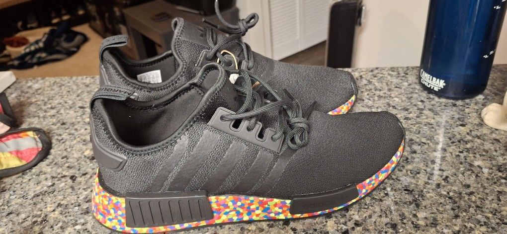 Adidas Rainbow NMD_R1 Mosaic Boost Black Sneaker Shoes GZ4613 Men's Size 8