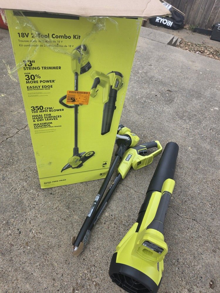 Ryobi 18v String Trimmer Edger/ Blower Kit