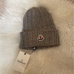 Gray Moncler Beenie Hat 