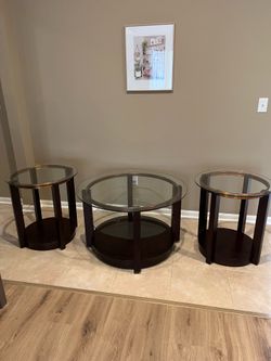 Coffee table and 2 end tables