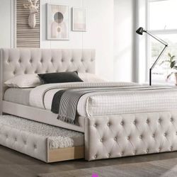 BRAND NEW FULL/TWIN TRUNDLE BED FRAME WITH MATRESS INCLUDED $499
