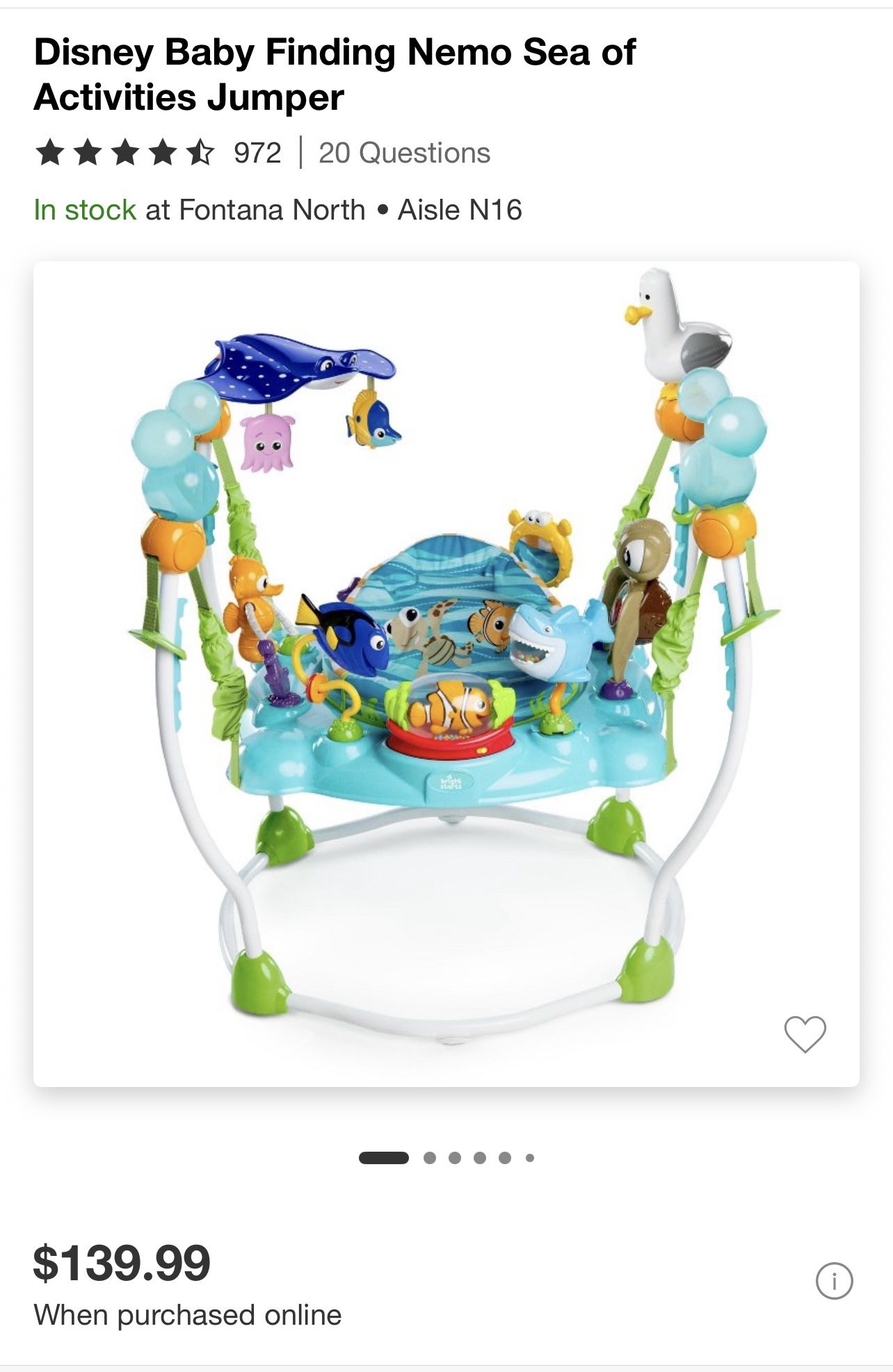 Disney Baby Finding Nemo Sea of Activities Jumper