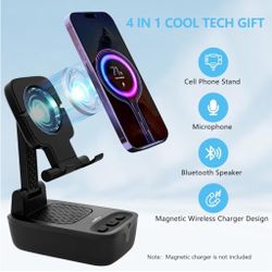 comiso Wireless Induction Speaker, Birthday Gifts for Women Men Him, Cell Phone Stand with Speaker, Cell Phone Stand with Wireless Bluetooth Phone Hol