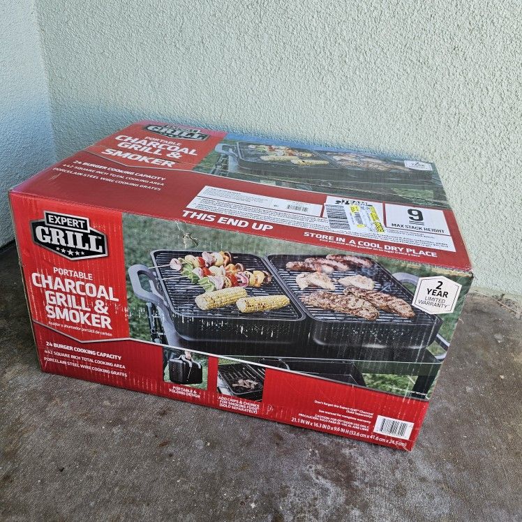 Expert Grill Portable Charcoal Grill & Smoker