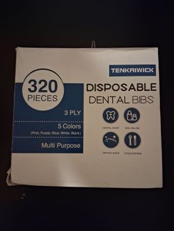 Tenkaiwick Disposable Dental Bibs 320 Pack