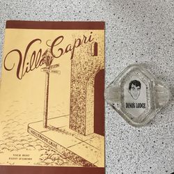 Original Dean Martin ashtray and menu from restaurant in Vegas