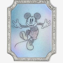 Disney Mickey Mouse Lenticular 3-D Sketch Enamel Metal Pin 
