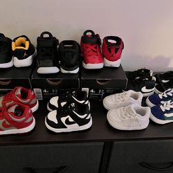 2c Jordan 11, (2pairs) 4c Jordan 6 Rings, 1.5c To 1c Toddler Nike & Vans Shoes