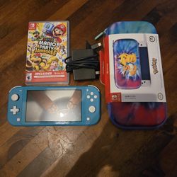 Switch Lite With Mario Jamboree And Case