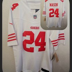 Jordan Mason #24 ☆ 49ers Jersey NWT - White Away - Size M -SF Faithful