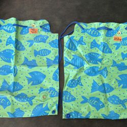 2-Swim Bag Backpack and Blow up Pillow-$2 each (Approx Measurements:14”x17”)