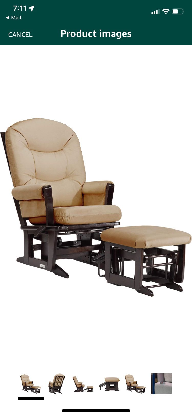 Glider Rocking Chair With Ottoman And Nursing Stool