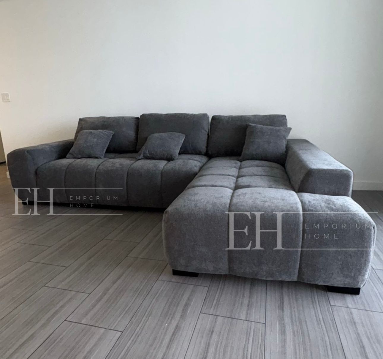 Grey Linen Sofa Sectional 🔥buy Now pay Later 