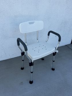Shower Chair with Back and Padded Armrests