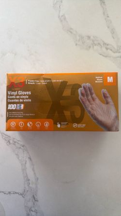 Vinyl gloves, latex, free size medium