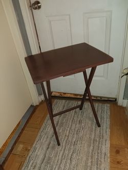 Dark Brown Wooden Folding Tray Table