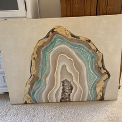 Canvas Wall Art 29.5 x 39.5 — Agate, Geode & Mineral Art in Earth Tones